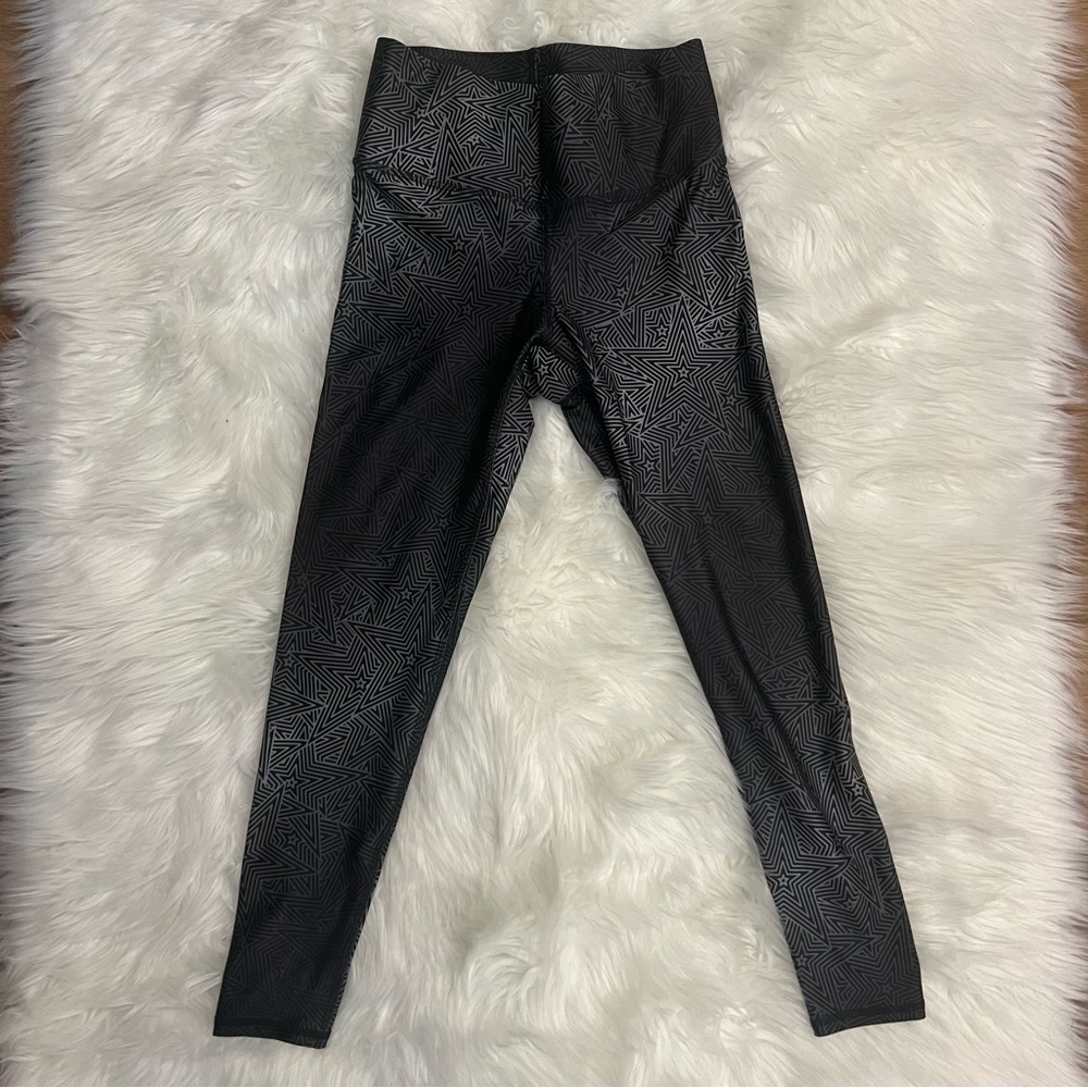 NWT Terez Women Leggings (Size M) Star Design Gray